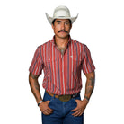 Men's Ferrell Short Sleeve Snap The Brooks in Red Shirt FPS1026003