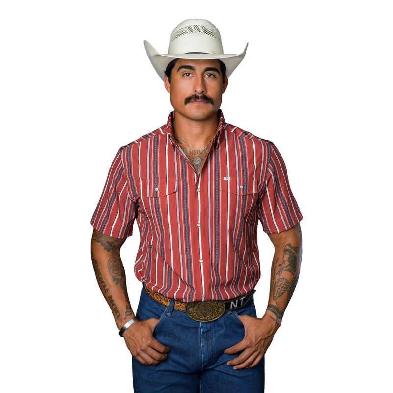 Men's Ferrell Short Sleeve Snap The Brooks in Red Shirt FPS1026003