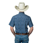 Men's Ferrell Blue "The Bennett" Short Sleeve Snap Shirt FPS1026013