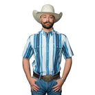 Men's Ferrell Short Sleeve "The Harrison" In Blue Snap Shirt FPS1026038