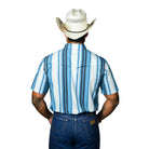 Men's Ferrell Short Sleeve "The Harrison" In Blue Snap Shirt FPS1026038