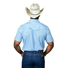 Men's Ferrell Light Blue "The Carson" Short Sleeve Snap Shirt FPS1026069