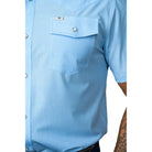 Men's Ferrell Light Blue "The Carson" Short Sleeve Snap Shirt FPS1026069