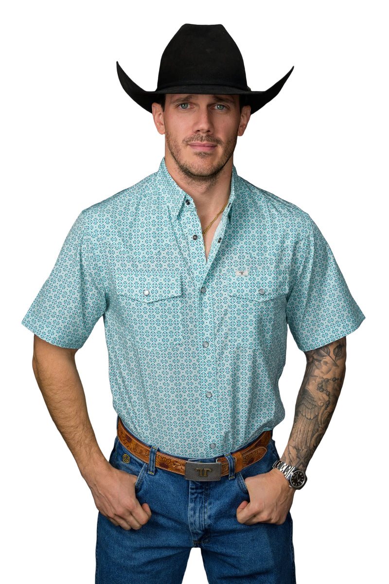 Men's Ferrell Short Sleeve The Pierce Pearl Snap Shirt FPS1026112