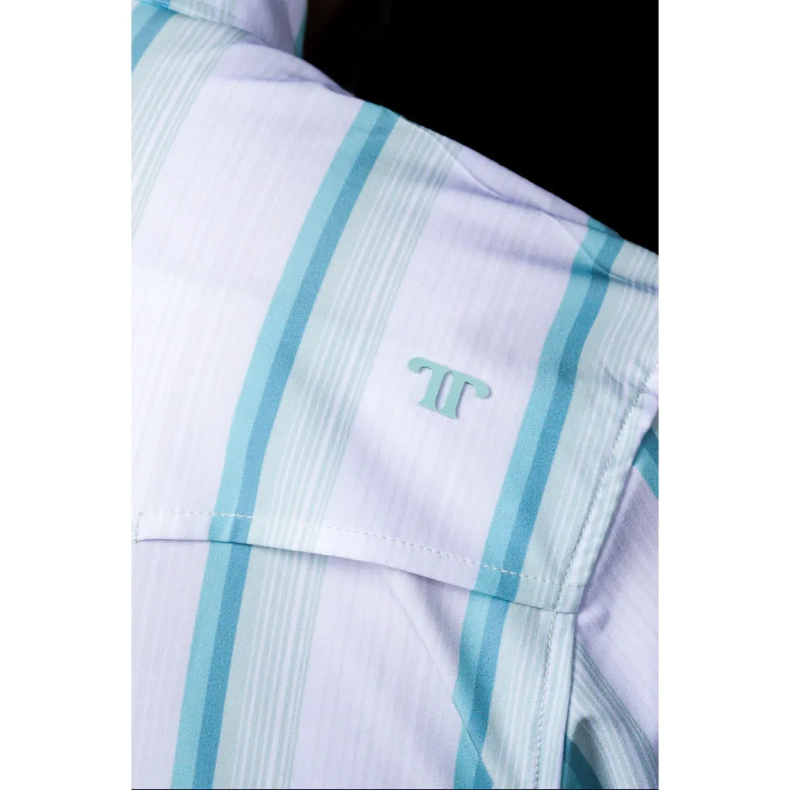 Men's Ferrell Short Sleeve The Tristan in Gray/Green Striped Pearl Snap Shirt FPS1026116