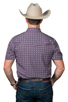 Ferrell Men's The Emerson Short Sleeve Pearl Snap Shirt In Maroon FPS1026180