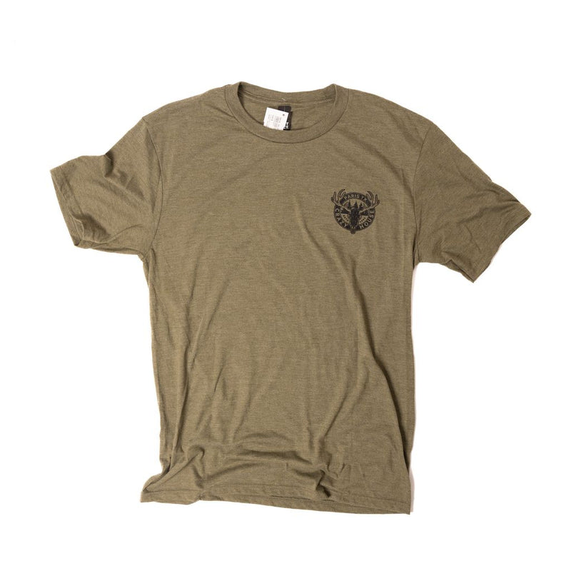 Crazy House Deer Skull T-Shirt DM130-MIL.GRNFRS-46265 - Crazy House Western Wear