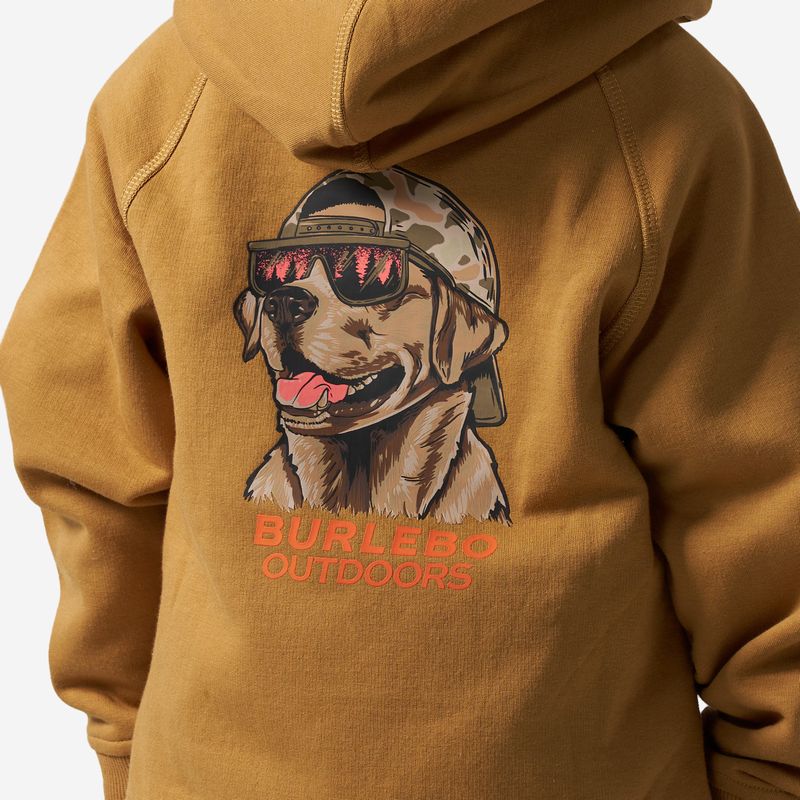 Burlebo Boy's Light Brown Mallard Camo Dog Fleece Hoodie Y-FH-MCD-LB