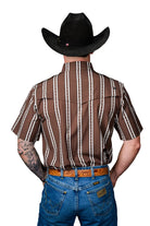 Ferrell Men's The Tucker Short Sleeve Pearl Snap Shirt in Brown FPS1026186