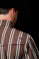 Ferrell Men's The Tucker Short Sleeve Pearl Snap Shirt in Brown FPS1026186