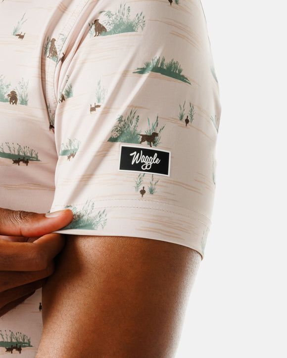 Waggle Men's Tan Fowl Play Polo