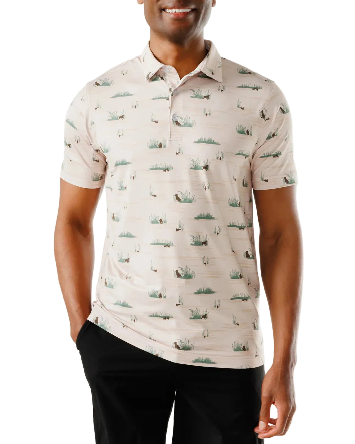 Waggle Men's Tan Fowl Play Polo