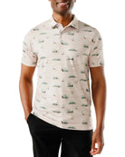 Waggle Men's Tan Fowl Play Polo