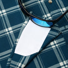 Men's Poncho Blue and White Plaid The Deschutes Button Up Shirt 