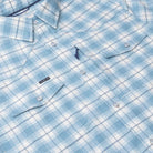 Men's Poncho The Cody Long Sleeve Blue Plaid Snap Shirt 