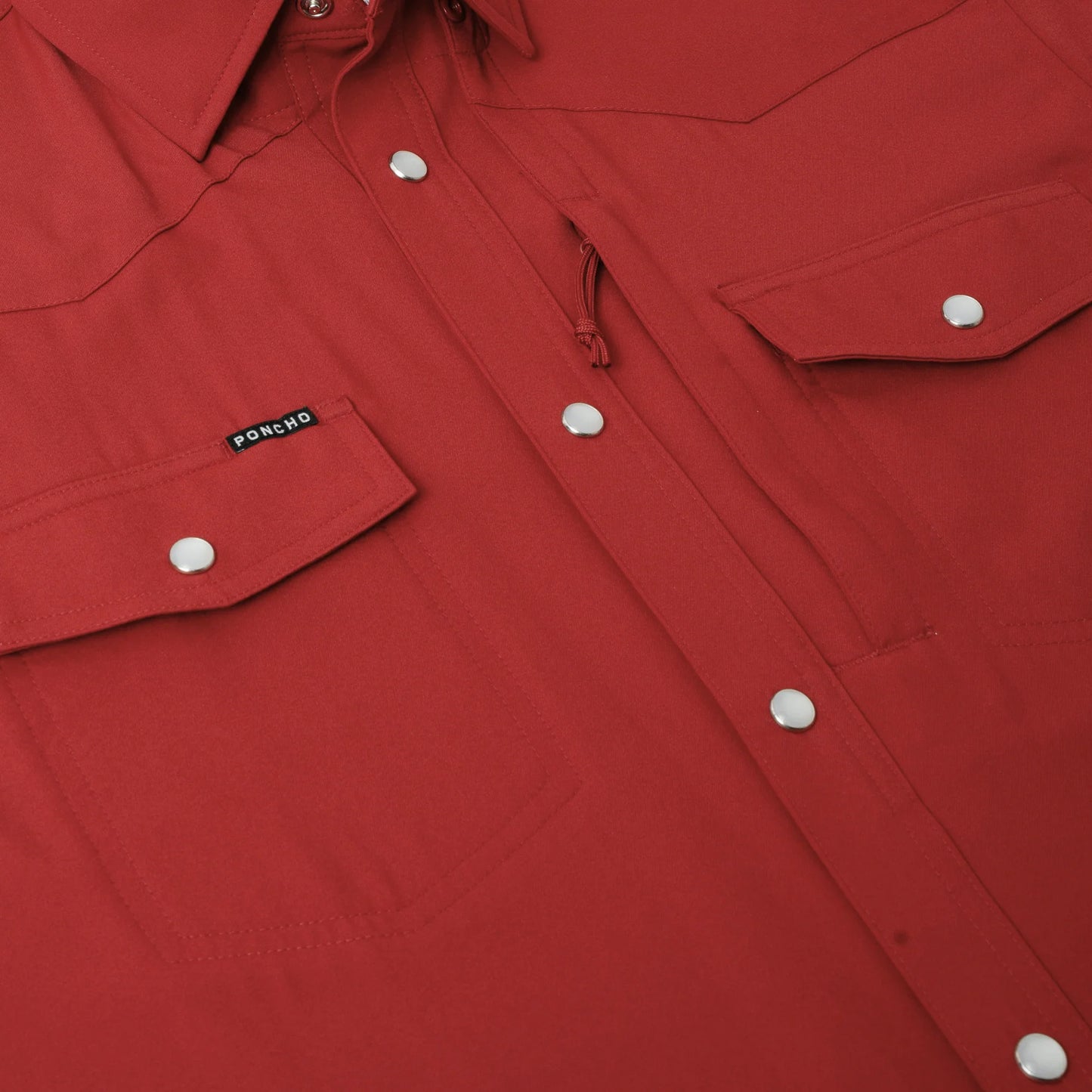 Men's Poncho "The Norman" Red Snap Up Short Sleeve Shirt