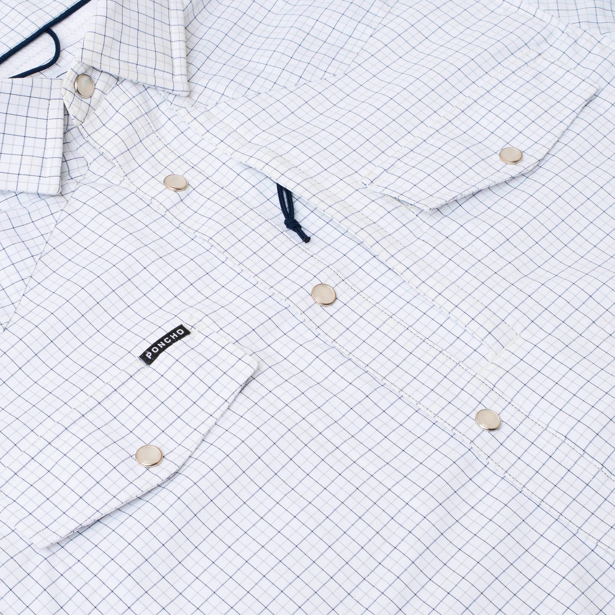 Men's Poncho Short Sleeve "The Auctioneer" White Snap Shirt 