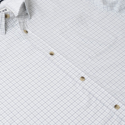 Men's Poncho "The Palmetto" White Long Sleeve Button Up Shirt 