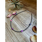 Bijoux Fab 5 Pink Dye Turquoise Choker and Sterling Silver Pearls CHO-NAV-130-TUR