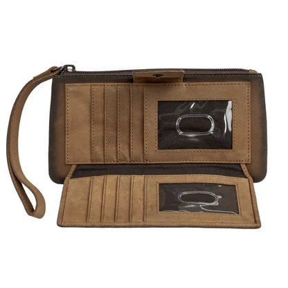 Women's STS Ranchwear Baroness Basic Bliss Haley Brown Genuine Leather Wallet STS61798