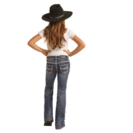 Girl's Rock & Roll Trouser Ivory Embroidery G5F9516 - Crazy House Western Wear