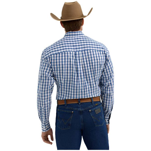 Men's Wrangler® George Strait™ Long Sleeve Button Down Two Pocket Shirt 112356613 - Crazy House Western Wear