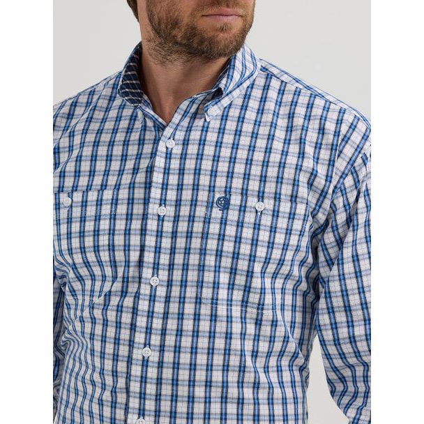 Men's Wrangler® George Strait™ Long Sleeve Button Down Two Pocket Shirt 112356613 - Crazy House Western Wear