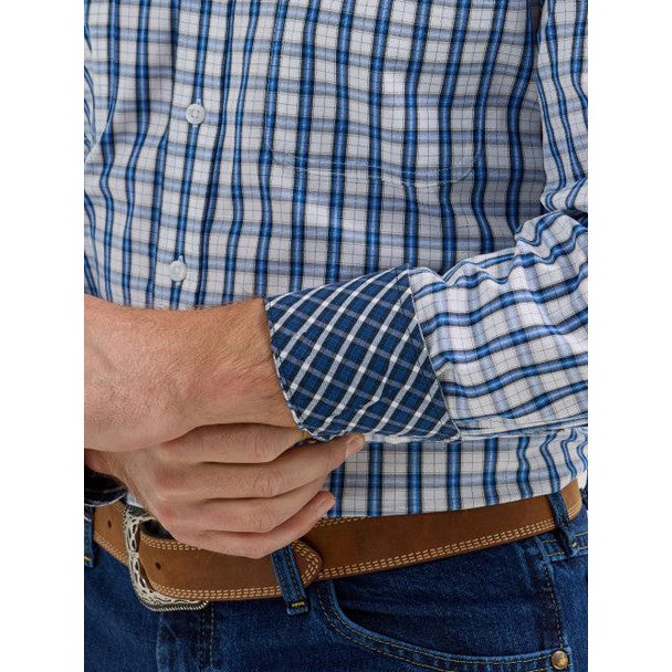 Men's Wrangler® George Strait™ Long Sleeve Button Down Two Pocket Shirt 112356613 - Crazy House Western Wear