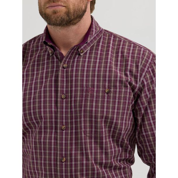Men's Wrangler® George Strait™ Long Sleeve Button Down One Pocket Shirt 2356608 - Crazy House Western Wear