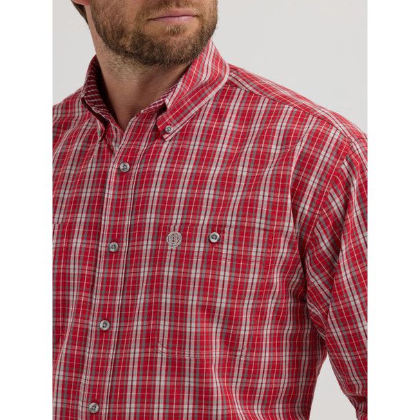 Men's Wrangler® George Strait™ Long Sleeve Button Down Two Pocket Shirt 112356635 - Crazy House Western Wear