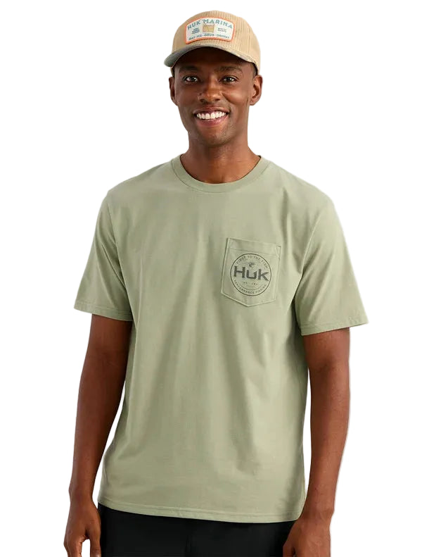Huk Men's Seagrass Marlin Circle Pocket Tee H1000594-383