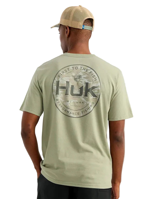 Huk Men's Seagrass Marlin Circle Pocket Tee H1000594-383
