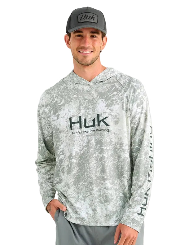 Huk Men's Mossy Oak Seagrass Pursuit Performance Hoodie H1200611-383