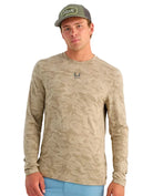Huk Men's River Rock Camo A1A Pro Long Sleeve Crew Shirt H1200742-188