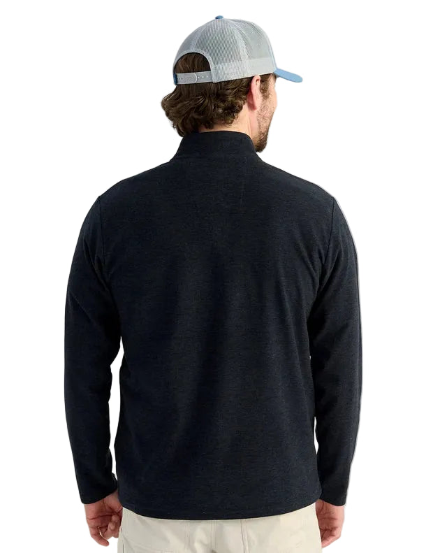 Huk Men's Black Heather Leeward Lightweight Fleece 1/4 Zip H1300119-003