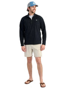 Huk Men's Black Heather Leeward Lightweight Fleece 1/4 Zip H1300119-003