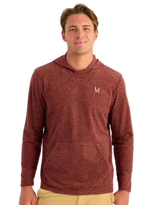 Huk Men's Port Heather Leeward Lightweight Fleece Hoodie H1300120-570