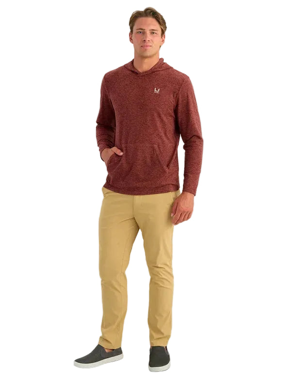 Huk Men's Port Heather Leeward Lightweight Fleece Hoodie H1300120-570