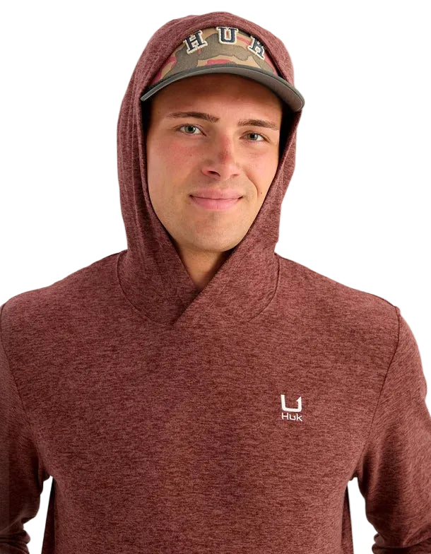 Huk Men's Port Heather Leeward Lightweight Fleece Hoodie H1300120-570