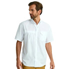 Men's Huk White Tide Point Short Sleeve Button Up H1500171-100