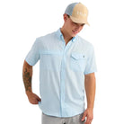 Men's Huk Coastal Drift Tide Point Short Sleeve Button-Down H1500171-425