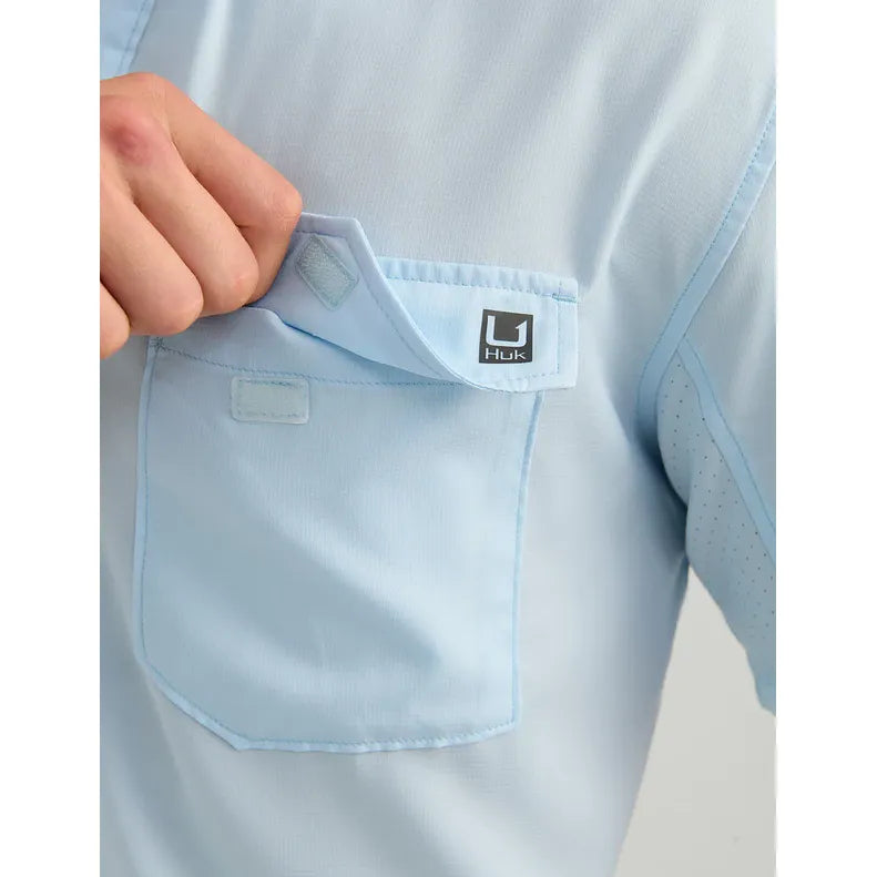 Men's Huk Coastal Drift Tide Point Short Sleeve Button-Down H1500171-425