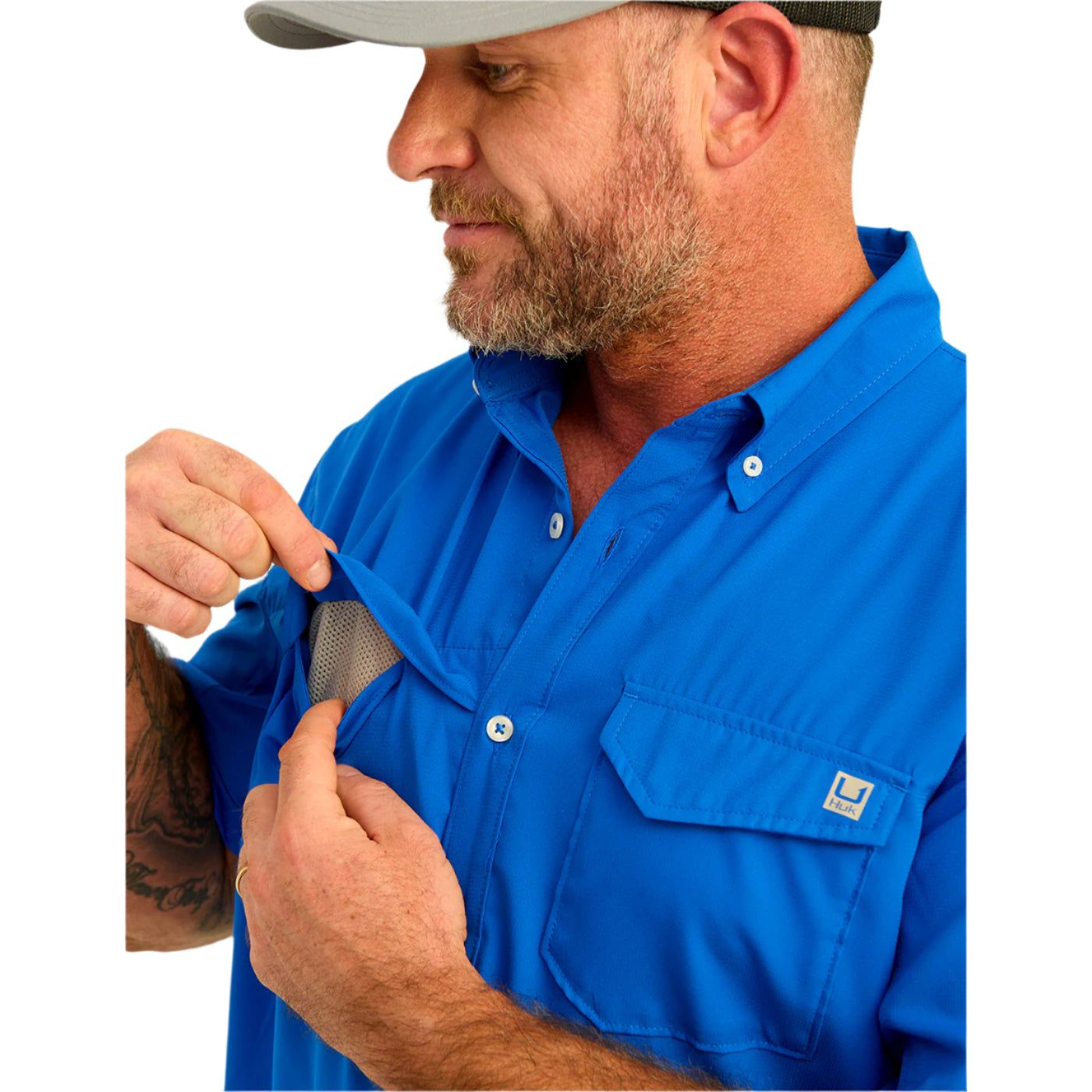 Men's Huk Tide Point Short Sleeve Button-Down H1500171-460 - Crazy House Western Wear