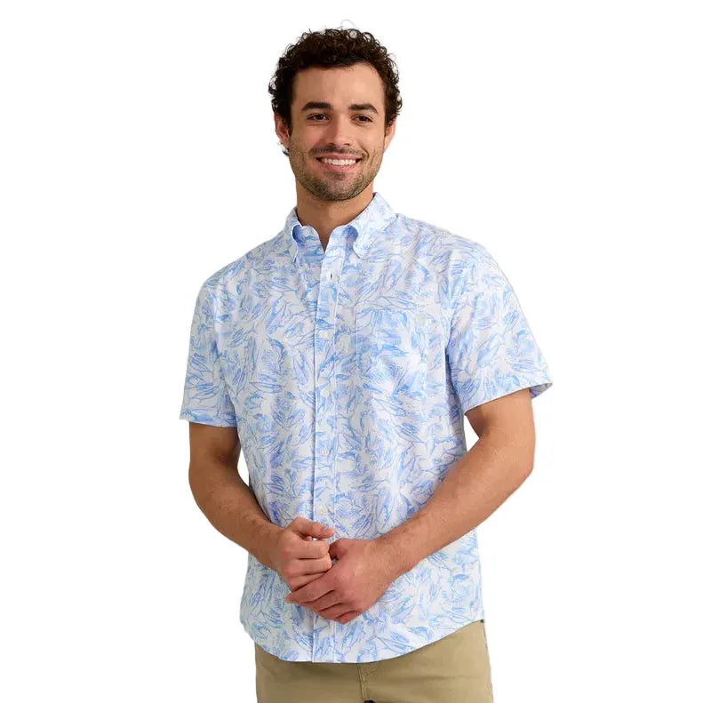 Men's Huk Regatta Fish Chaos KC Kona Button-Down Shirt H1500192-431