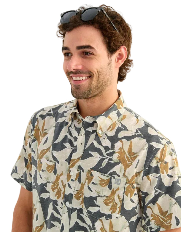 Huk Men's Dark Shadow Petal Kona Button-Down H1500212-060