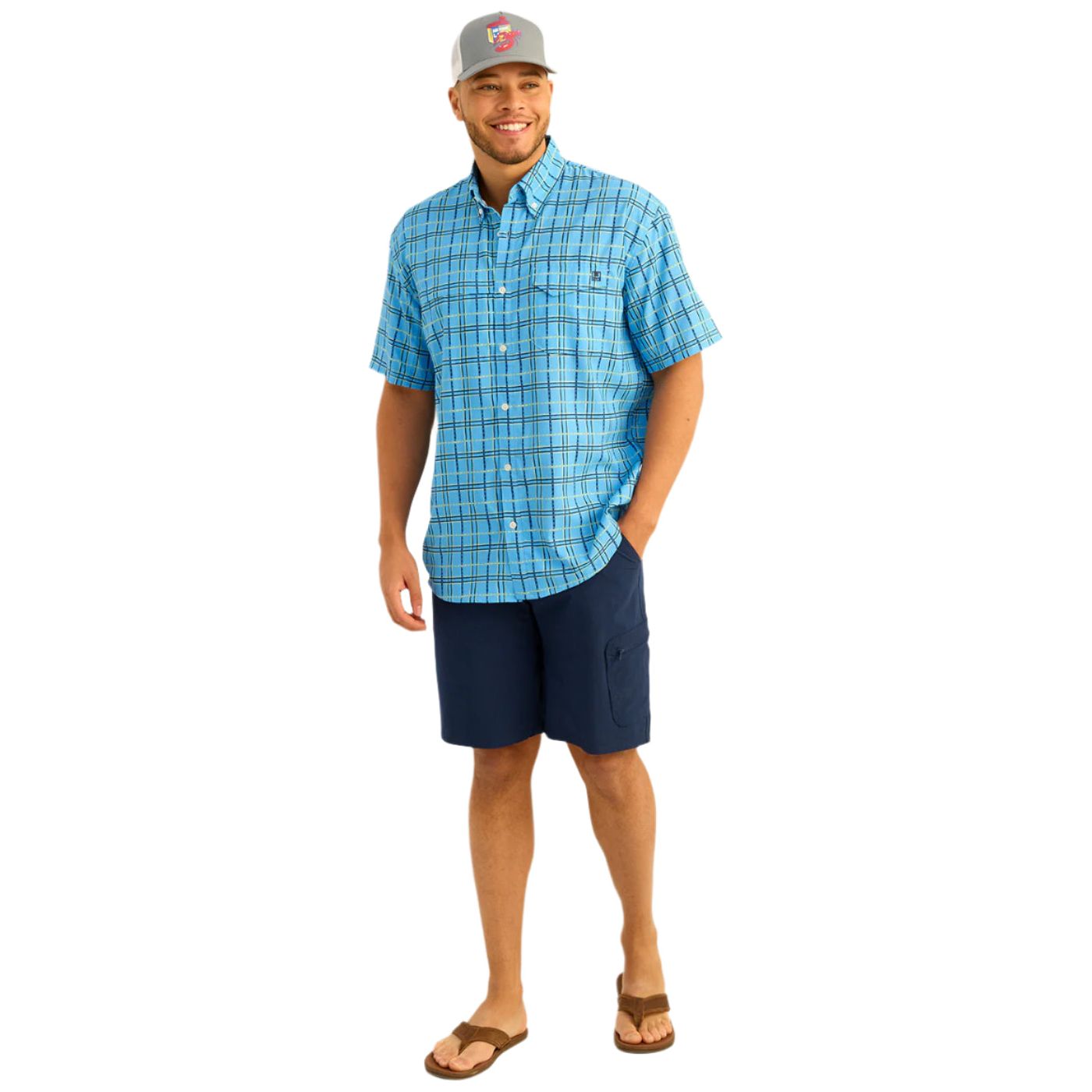 Men's Huk Tide Point Short Sleeve Button-Down H1500220-420 - Crazy House Western Wear