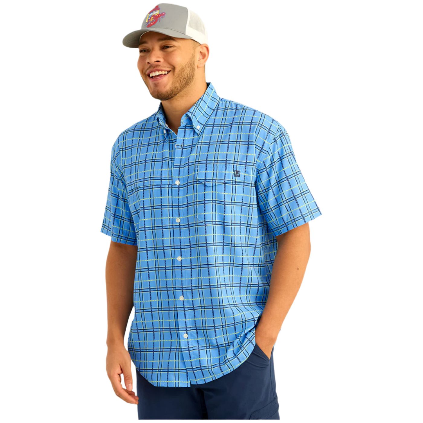 Men's Huk Tide Point Short Sleeve Button-Down H1500220-420 - Crazy House Western Wear