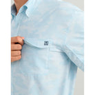Men's Huk Coastal Drift Camo Tide Point Short Sleeve Button-Down H1500220-425