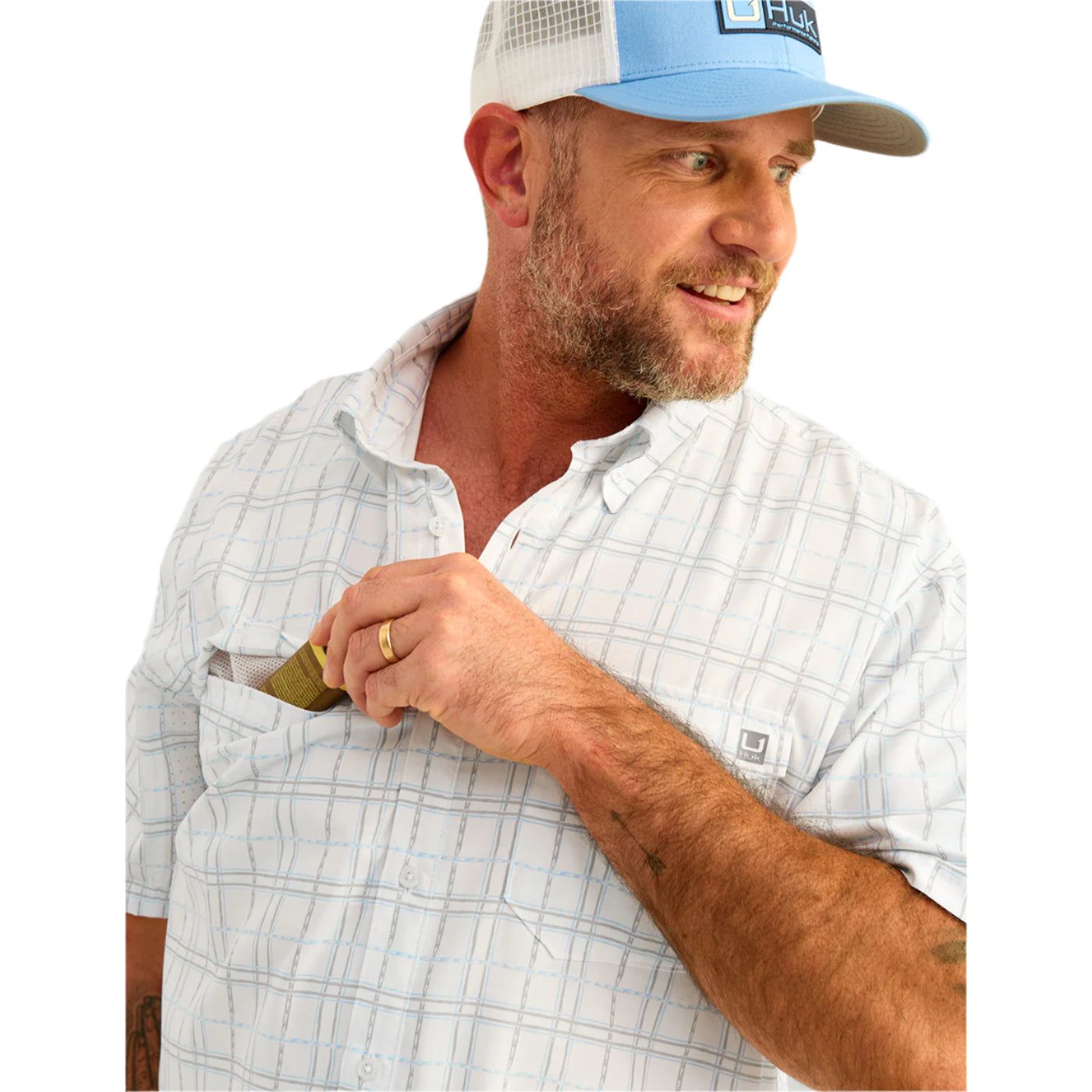 Men's Huk Tide Point Short Sleeve Button-Down H1500220-454 - Crazy House Western Wear