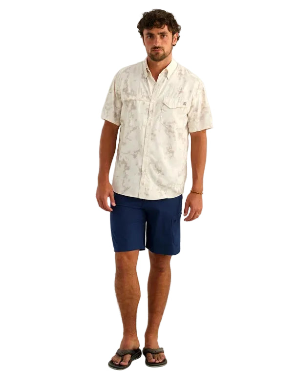 Huk Men's Egret Camo KC Tide Point Short Sleeve Button-Down H1500221-106